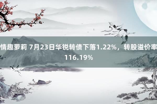 情趣萝莉 7月23日华锐转债下落1.22%，转股溢价率116.19%