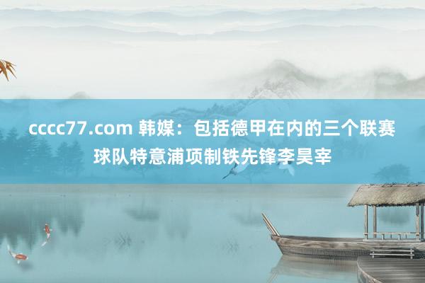 cccc77.com 韩媒：包括德甲在内的三个联赛球队特意浦项制铁先锋李昊宰