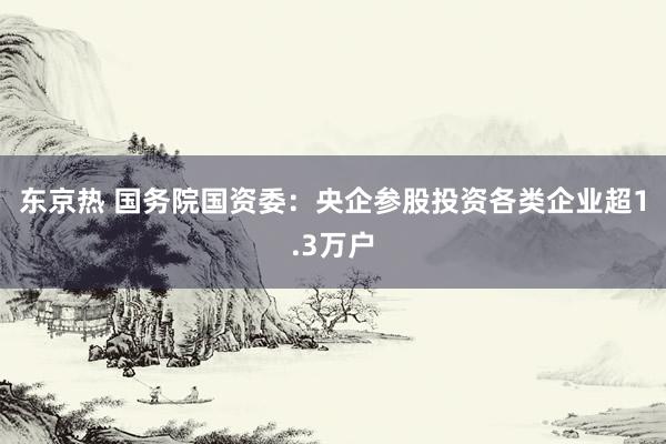 东京热 国务院国资委：央企参股投资各类企业超1.3万户