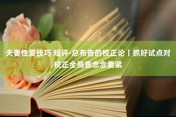 夫妻性爱技巧 短评·总布告的校正论丨抓好试点对校正全局意念念要紧