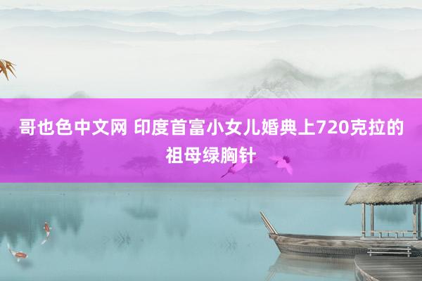 哥也色中文网 印度首富小女儿婚典上720克拉的祖母绿胸针