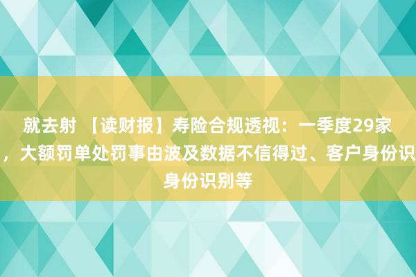 就去射 【读财报】寿险合规透视：一季度29家被罚，大额罚单处罚事由波及数据不信得过、客户身份识别等