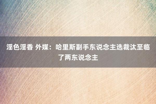 淫色淫香 外媒：哈里斯副手东说念主选裁汰至临了两东说念主