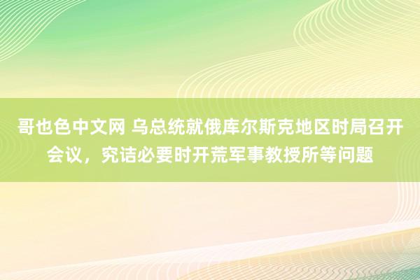 哥也色中文网 乌总统就俄库尔斯克地区时局召开会议，究诘必要时开荒军事教授所等问题