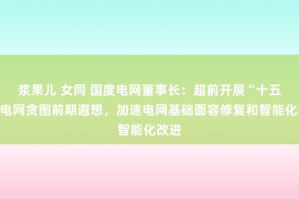 浆果儿 女同 国度电网董事长：超前开展“十五五”电网贪图前期遐想，加速电网基础面容修复和智能化改进