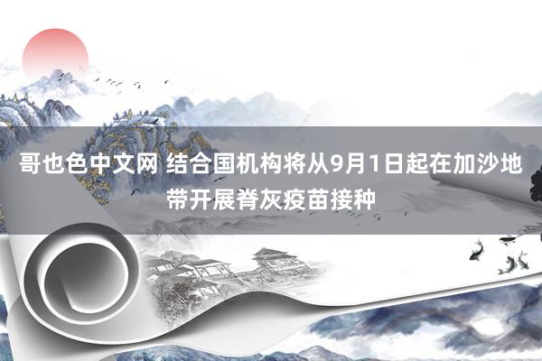 哥也色中文网 结合国机构将从9月1日起在加沙地带开展脊灰疫苗接种