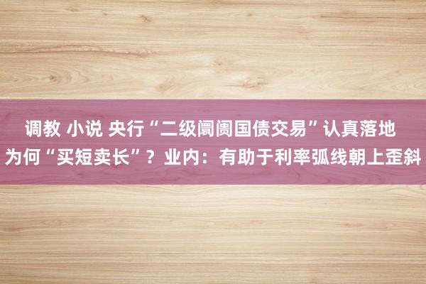 调教 小说 央行“二级阛阓国债交易”认真落地 为何“买短卖长”？业内：有助于利率弧线朝上歪斜