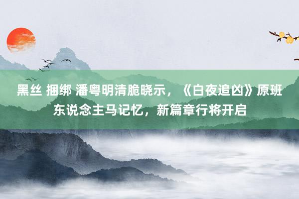 黑丝 捆绑 潘粤明清脆晓示，《白夜追凶》原班东说念主马记忆，新篇章行将开启