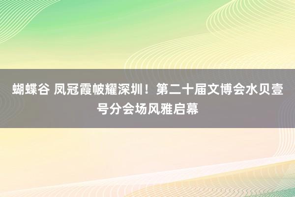 蝴蝶谷 凤冠霞帔耀深圳！第二十届文博会水贝壹号分会场风雅启幕