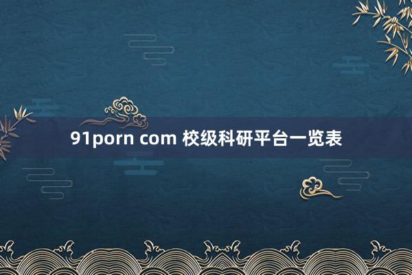 91porn com 校级科研平台一览表