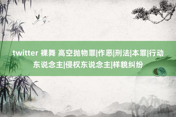 twitter 裸舞 高空抛物罪|作恶|刑法|本罪|行动东说念主|侵权东说念主|样貌纠纷